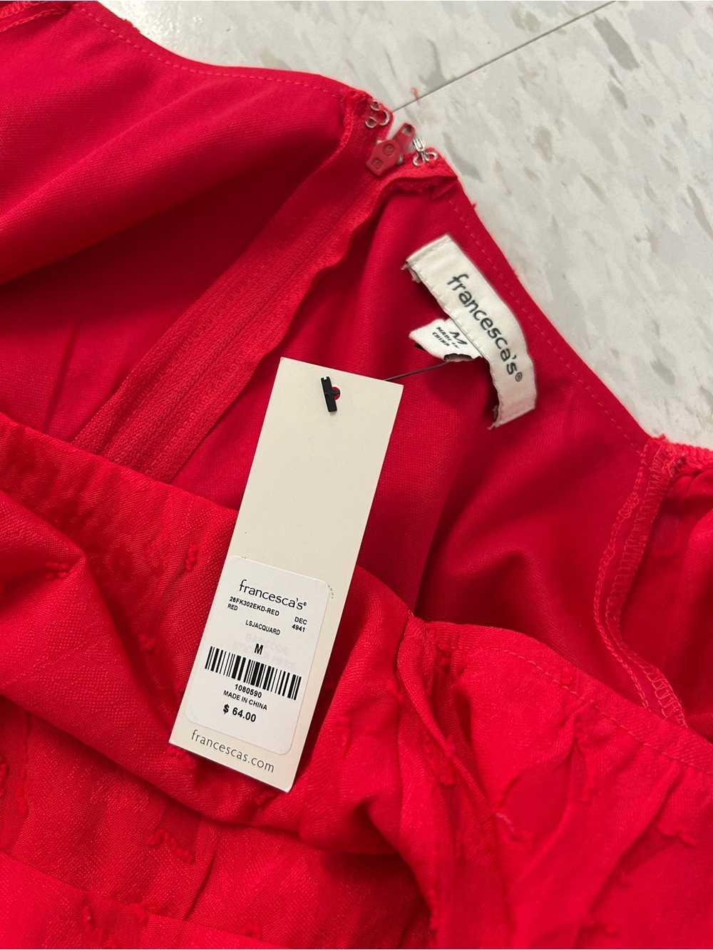 Francesca's Bright Red Ruffle Mini Dress - Picture 2 of 2